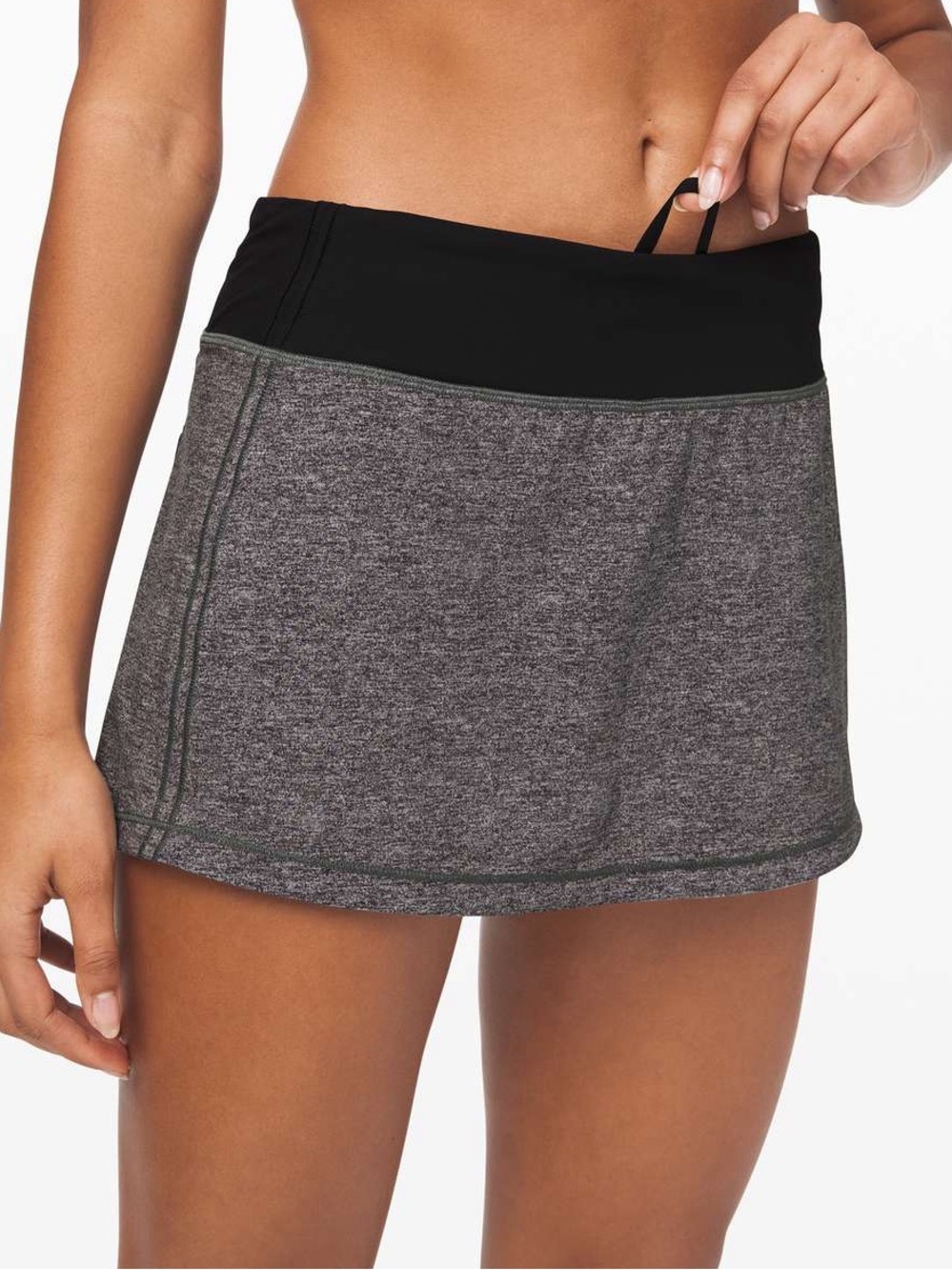 Lululemon Pace Rival Skirt (Regular) - Heather Gray/black